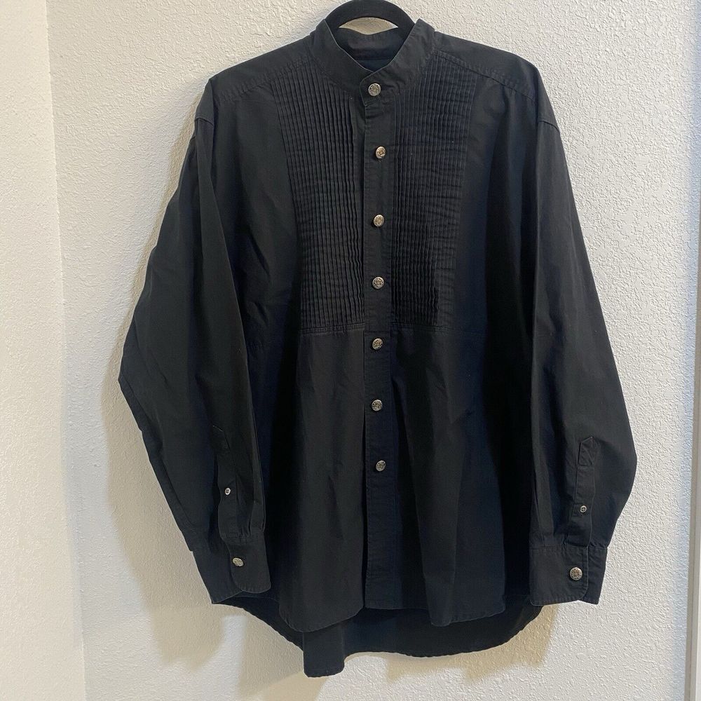 Wrangler Women's Vintage Western Black Shirt Button XLT 100% Cotton‎